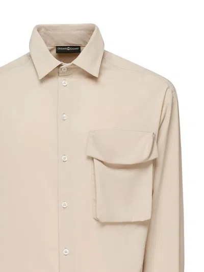 Giuliano Galiano Pocket Long-sleeve Shirt In Neutral