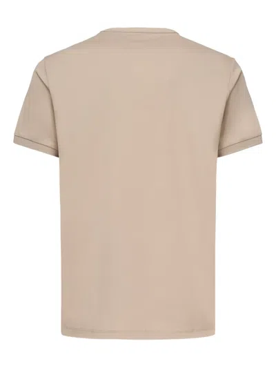 Sun 68 Logo-embroidered Crew-neck T-shirt In Neutral