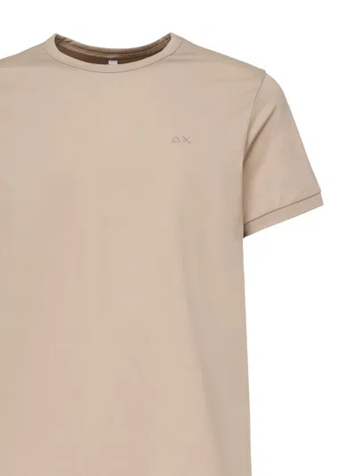 Sun 68 Logo-embroidered Crew-neck T-shirt In Neutral