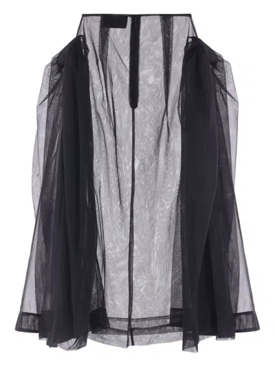 Simone Rocha Frill-detail Tulle Skirt In Black