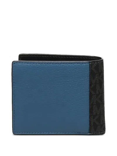 Michael Kors Logo-plaque Bi-fold Wallet In Blue