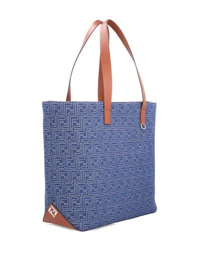 Fendi Medium Ff Jacquard Denim-effect Tote Bag
