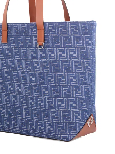 Fendi Medium Ff Jacquard Denim-effect Tote Bag