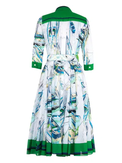 Samantha Sung Aster Belted Midi Dress In Multi