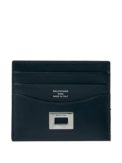 Balenciaga Rodeo Leather Card Holder In Blue