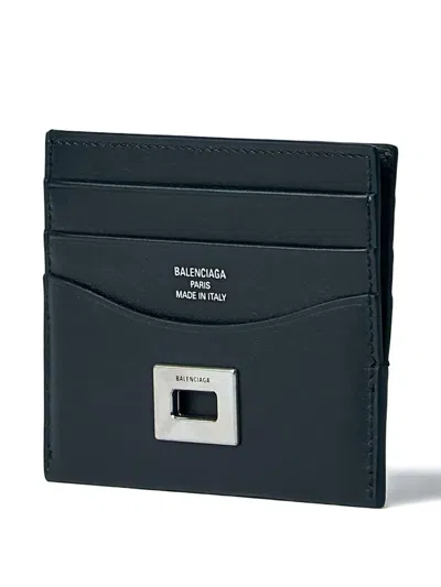 Balenciaga Rodeo Leather Card Holder In Blue