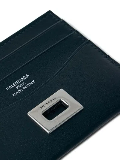 Balenciaga Rodeo Leather Card Holder In Blue