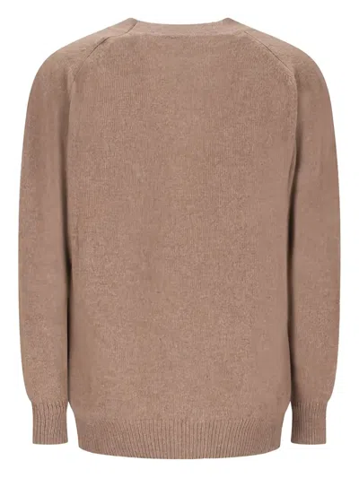 Lardini Buttoned Patch-pockets Cardigan In Brown