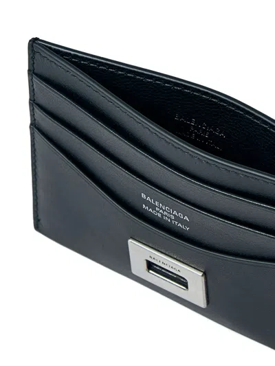 Balenciaga Rodeo Leather Card Holder In Blue