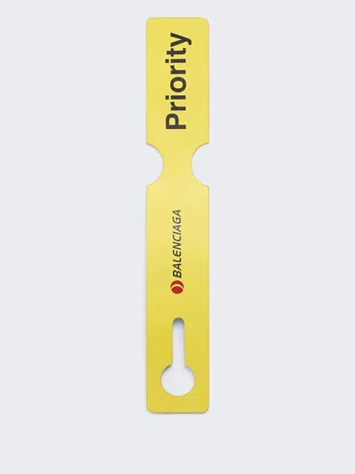 Balenciaga Luggage-tag Keyring In Yellow