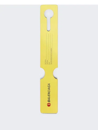 Balenciaga Luggage-tag Keyring In Yellow
