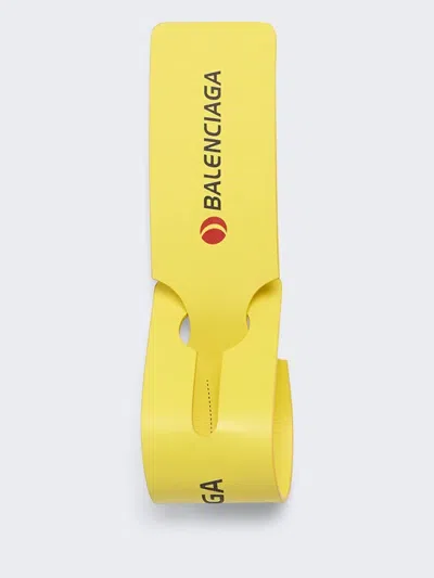 Balenciaga Luggage-tag Keyring In Yellow