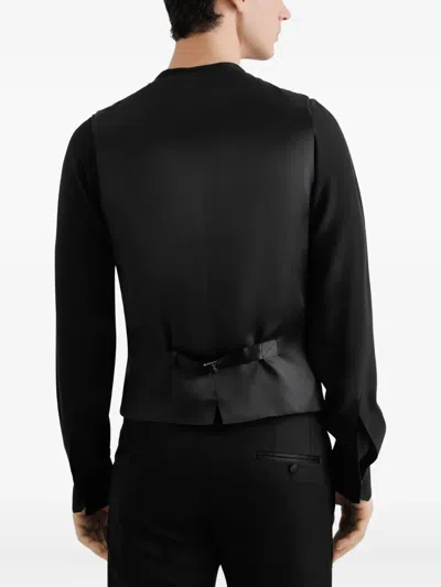 Dolce & Gabbana Three-piece Sicilia-fit Suit In Stretch Wool In Black