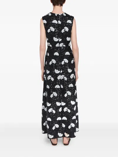Giambattista Valli Embroidered Sequin Sleeveless Ankle Dress In Black