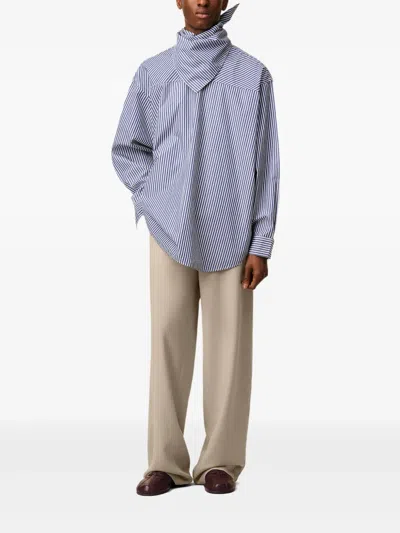 Ami Alexandre Mattiussi Elasticated Wool Trousers In Brown