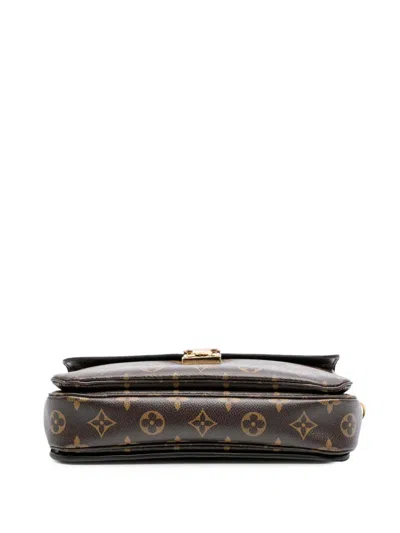 Pre-owned Louis Vuitton 2017 Monogram Pochette Metis Satchel In Brown