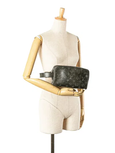 Pre-owned Louis Vuitton 2021-2025 Brushed Monogram Leather Locker Dopp Kit Clutch Bag