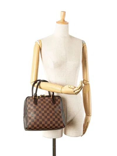 Pre-owned Louis Vuitton 1998 Damier Ebene Brera Handbag In Brown