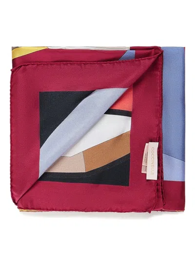 Coccinelle Geometric-print Silk Scarf In Multi