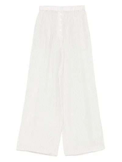 The Frankie Shop Brenna Double Stripe Trousers In White