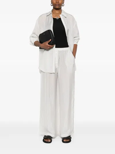 The Frankie Shop Brenna Double Stripe Trousers In White