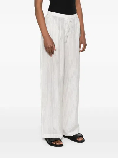 The Frankie Shop Brenna Double Stripe Trousers In White