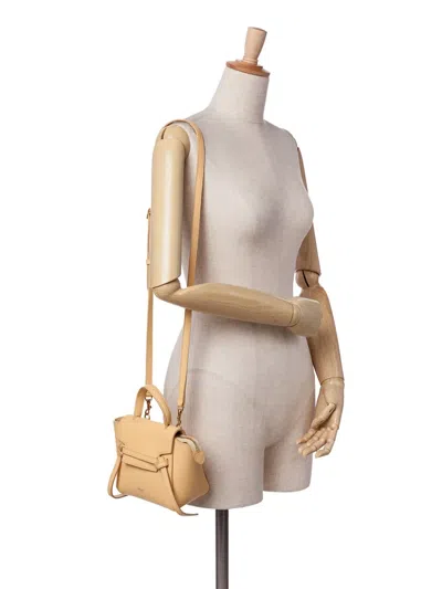 Pre-owned Celine 2020 Pico Grained Calfskin Belt Bag Satchel In Yellow
