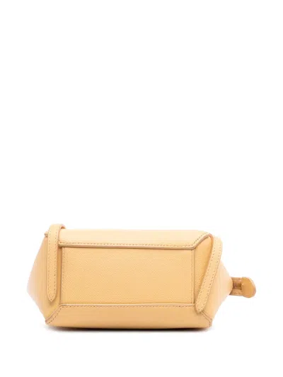 Pre-owned Celine 2020 Pico Grained Calfskin Belt Bag Satchel In Yellow