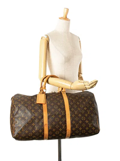 Pre-owned Louis Vuitton 1997 Monogram Keepall 50 Travel Bag In Brown