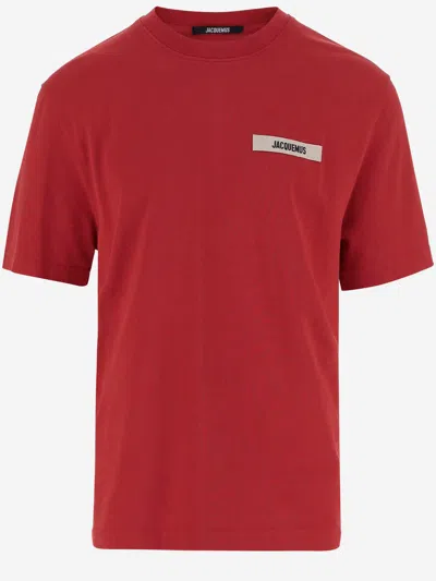 Jacquemus Round Neck Short Sleeve T-shirt In Red