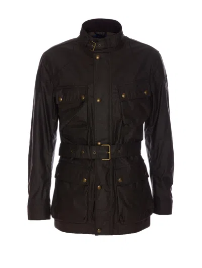 Belstaff Trialmaster Motorcycle Jacket In Green
