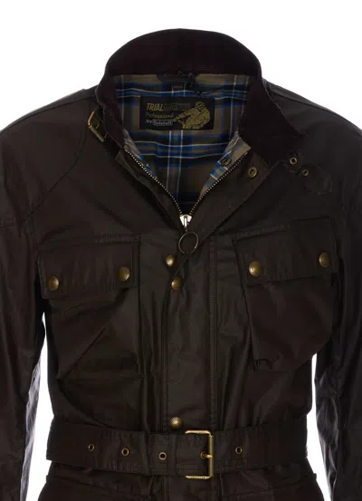 Belstaff Trialmaster Motorcycle Jacket In Green