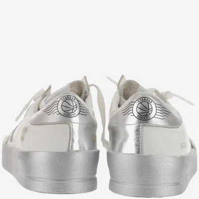 Golden Goose Stardan Sneakers With Silver Metallic Leather Star And Heel Tab In White