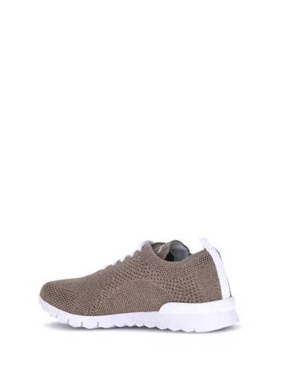 Kiton Cotton Mesh Sneakers Reinforced Toe In Neutral