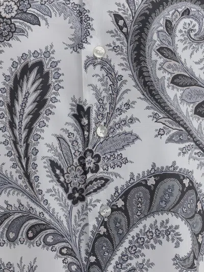 Etro Floral Paisley Button-up Shirt In Gray