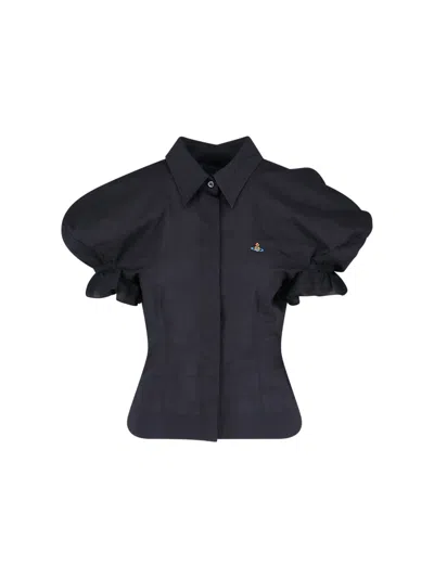Vivienne Westwood Relaxed Fit Top Puff Sleeves In Black