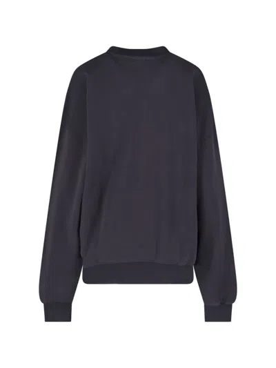 Anine Bing Miles Relaxed-fit Oversized Cotton Sweatshirt With Contrasting Logo In Black