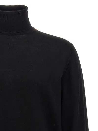 Roberto Collina Black Wool Turtleneck Sweater