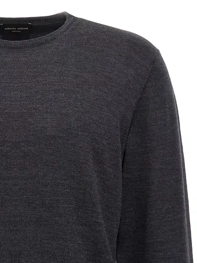 Roberto Collina Crewneck Knitted Sweater In Black