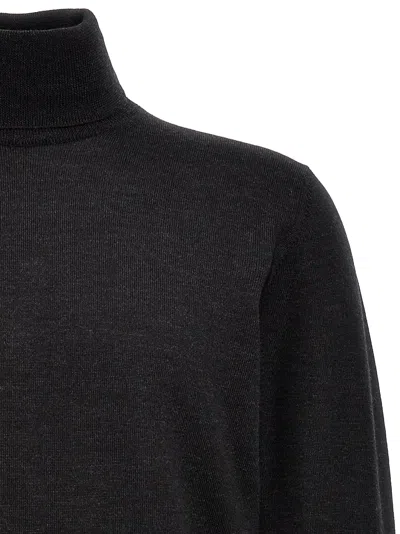 Roberto Collina Turtleneck Wool Sweater Long Sleeves In Black