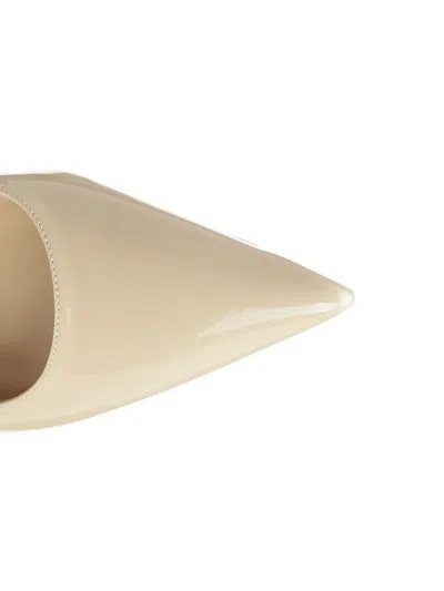 Paris Texas Lidia Slingback Patent Pumps Beige In White