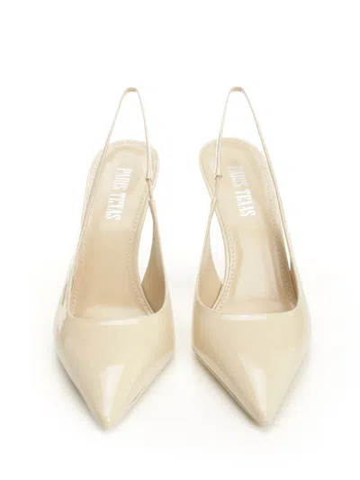 Paris Texas Lidia Slingback Patent Pumps Beige In White