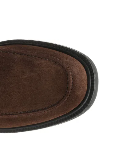 Tod's Penny Strap Loafers Suede Finish In Black