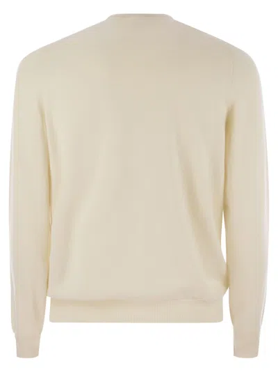 Fedeli Argentina Baby Cashmere Crew Neck Sweater In Neutral