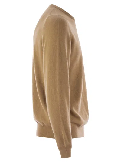 Fedeli Argentina - Baby Cashmere Crew-neck Sweater In Nude