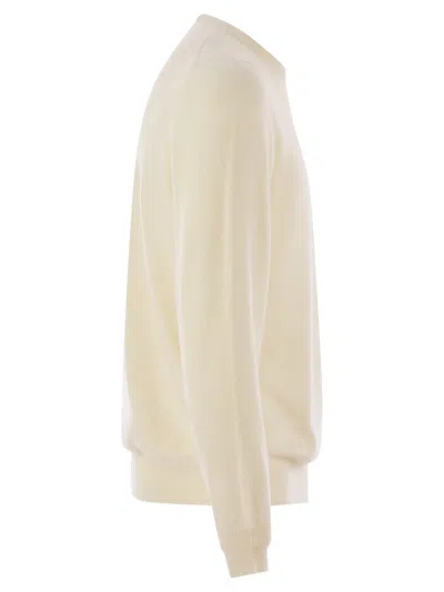 Fedeli Argentina Baby Cashmere Crew Neck Sweater In Neutral