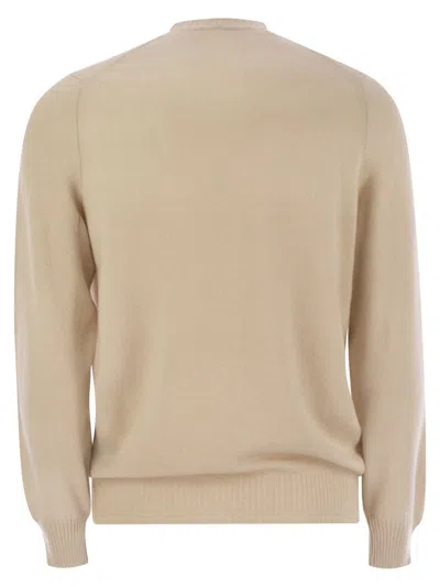 Fedeli Argentina - Baby Cashmere Crew-neck Sweater In Nude