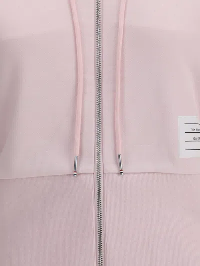 Thom Browne Cotton Hoodie With Drawstring Hood And Pockets In Pink