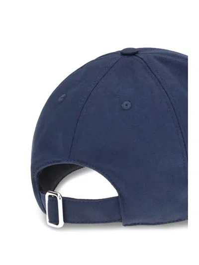 Givenchy Men Baseball Cap With Embroidered Logo In Blue
