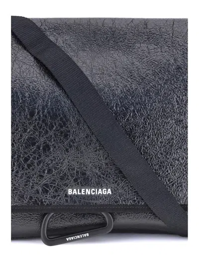 Balenciaga Textured Finish Shoulder Bag With Adjustable Strap In Neutral